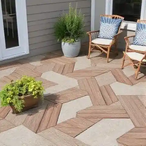 deck tiles installed over concrete patio surface